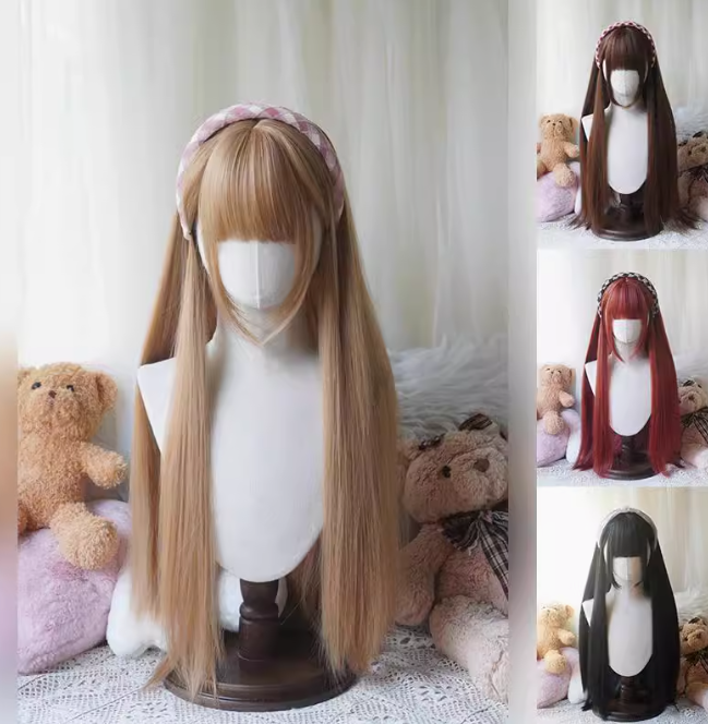 Yuchashui Sweet Long Straight Lolita Wig 80cm