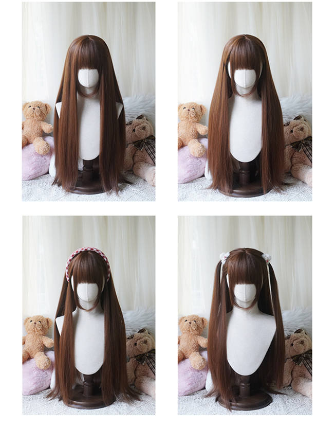 Yuchashui Sweet Long Straight Lolita Wig 80cm