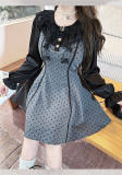 Hard Candy Polka Dots Plus Size Fake Two-piece Dress