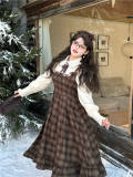 Hard Candy Plus Size Fake Two-piece Plaid Dress