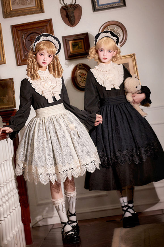 Withpuji The Twilight Choir Loose Doll Lolita Dress and Apron