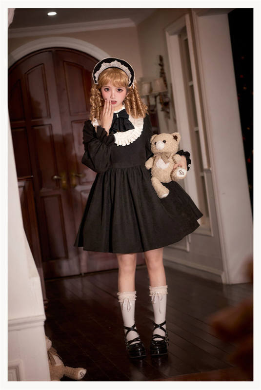 Withpuji The Twilight Choir Loose Doll Lolita Dress and Apron