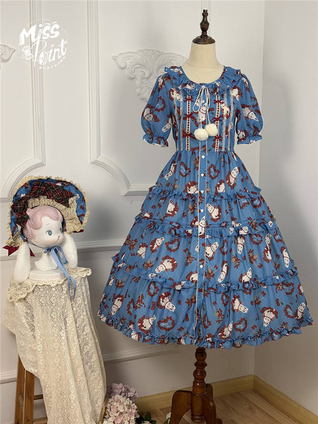 Miss Point Forest Berry Rabbit Lolita Short Sleeves Dress