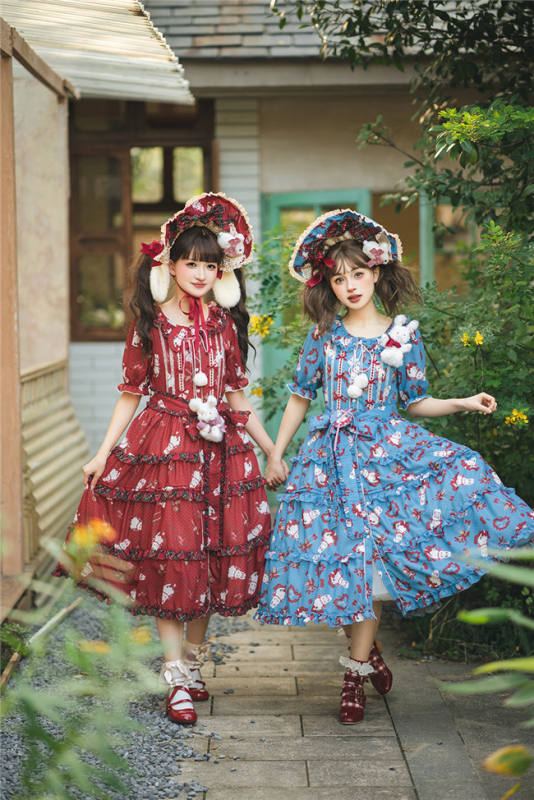 Miss Point Forest Berry Rabbit Lolita Short Sleeves Dress
