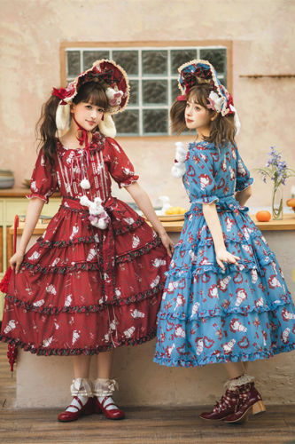Miss Point Forest Berry Rabbit Lolita Short Sleeves Dress