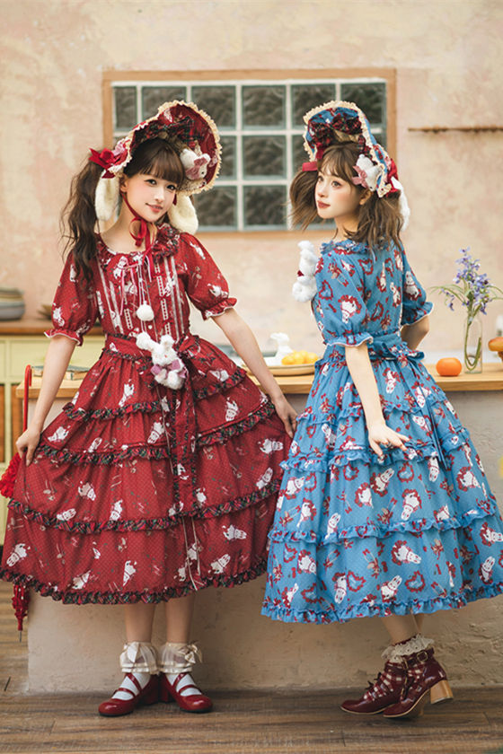 Miss Point Forest Berry Rabbit Lolita Short Sleeves Dress
