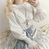Coral Stone White Lolita Blouse