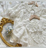 Coral Stone White Lolita Blouse