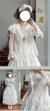 Coral Stone White Lolita Blouse