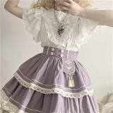 Coral Stone White Lolita Blouse