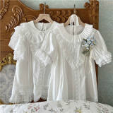 Coral Stone White Lolita Blouse