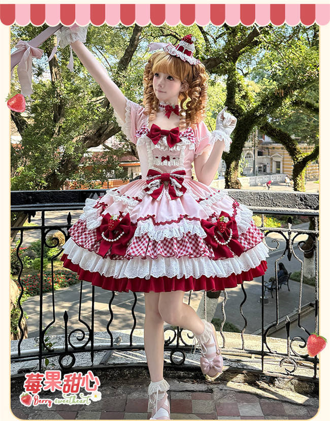 Sakurahime ~Berry Sweetheart~ Strawberry Lolita Dress Hat and Choker