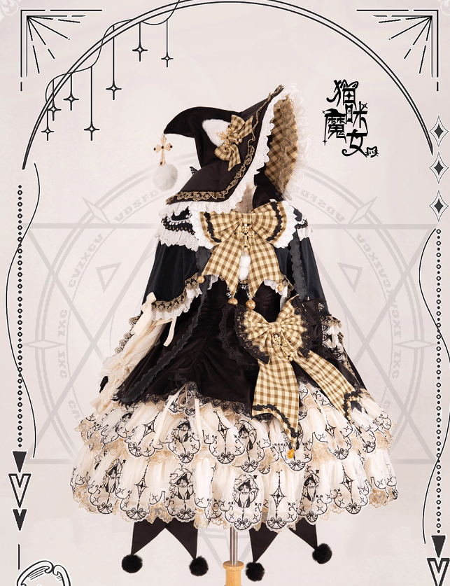 Bramble Rose Cat Witch Lolita Dress Full Set