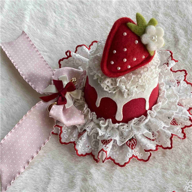 Sakurahime ~Berry Sweetheart~ Strawberry Lolita Dress Hat and Choker