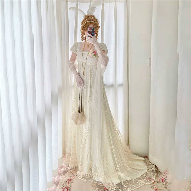 The Mist Rose Empire Lolita Dress and Headband