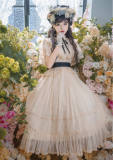 Button Bear Edward Collar Summer Classic Lolita Dress, Hat and Headband