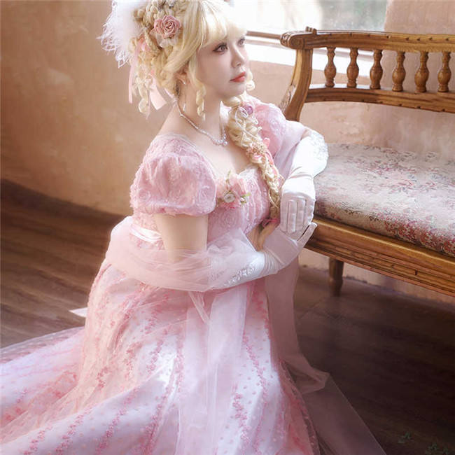 The Mist Rose Empire Lolita Dress and Headband