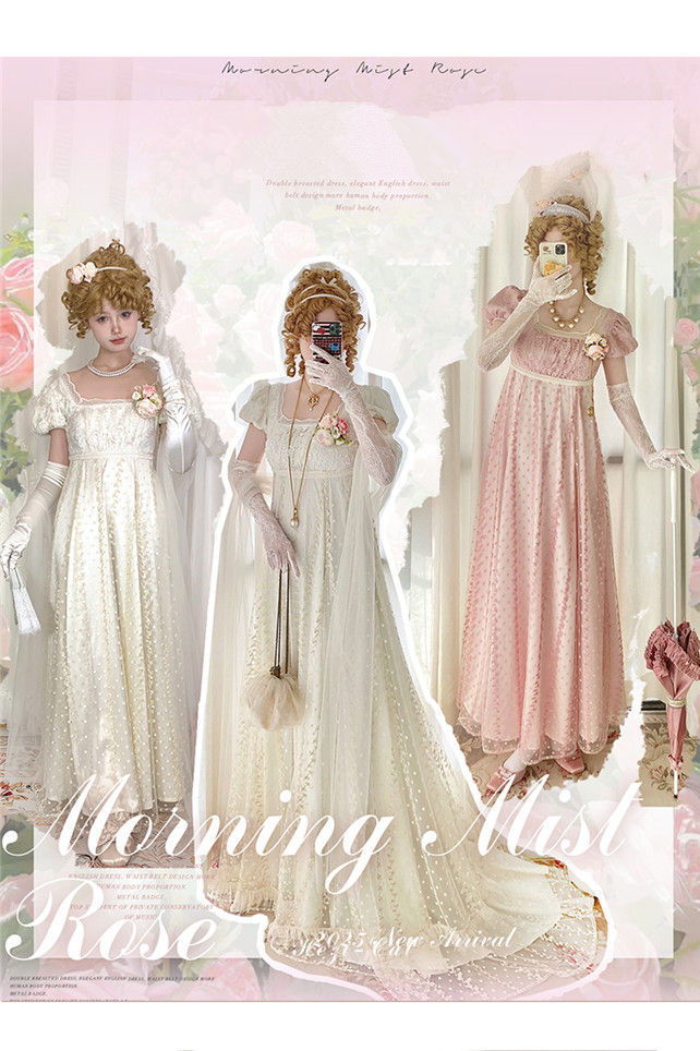 The Mist Rose Empire Lolita Dress and Headband