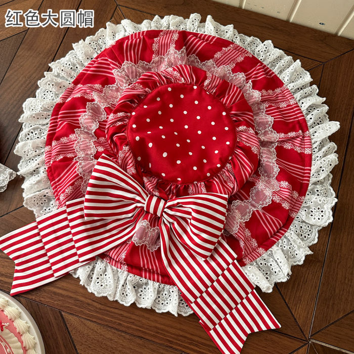 Antique Cat Stripe Strawberry Lolita Dress and Blouse