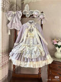 White Peach Blossoms Qi Lolita Dress, Bolero and Bun Side Clips