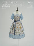 NyaNya Lolita Illustration De Porcelain Iris Lolita Dress