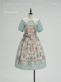 NyaNya Lolita Illustration De Porcelain Iris Lolita Dress
