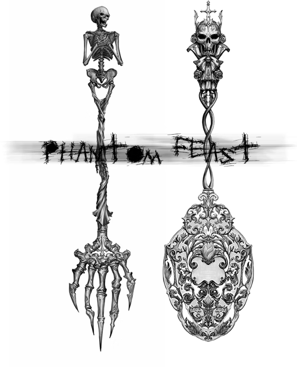 Lilith House Horrible House Gothic Skeleton Cutlery Necklace