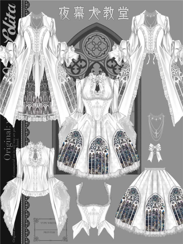 Susin Night Falls Cathedral Stained Glass Window Gothic Lolita Series