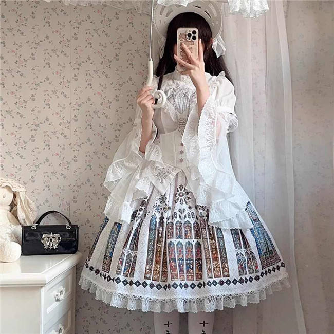 The Holy Cross Stained Glass Window Gothic Skirt