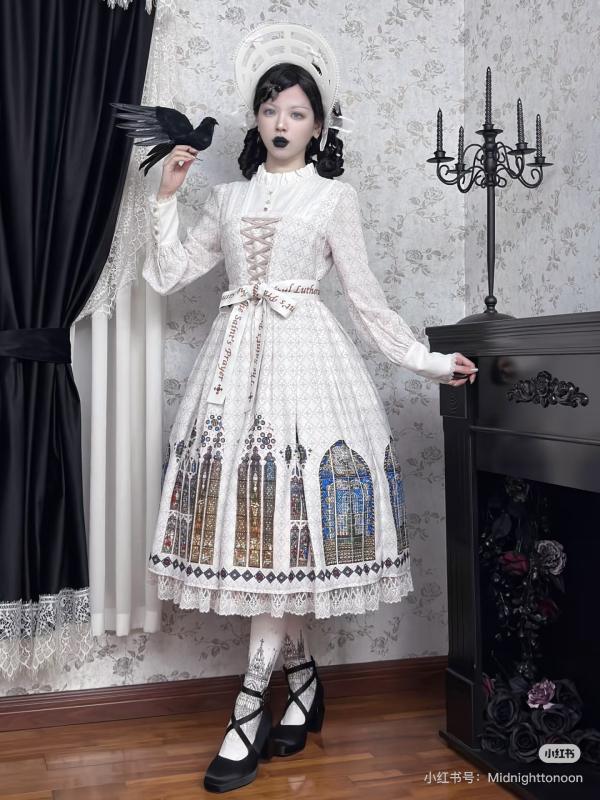 The Holy Cross Stained Glass Window Gothic Lolita Dress