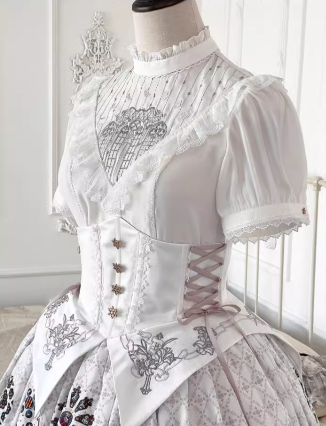 The Holy Cross Stained Glass Window Gothic Lolita Blouse