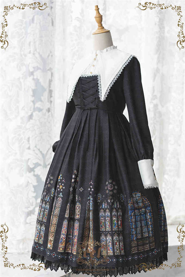 The Holy Cross Stained Glass Window Gothic Lolita Dress
