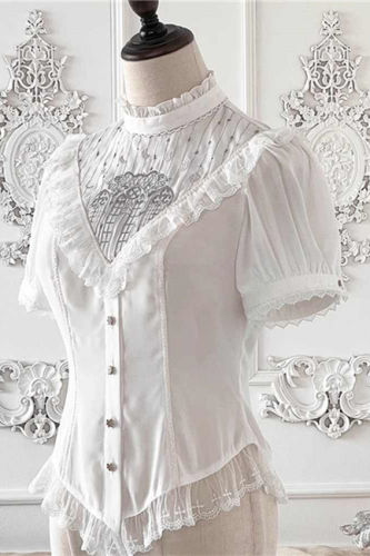 The Holy Cross Stained Glass Window Gothic Lolita Blouse