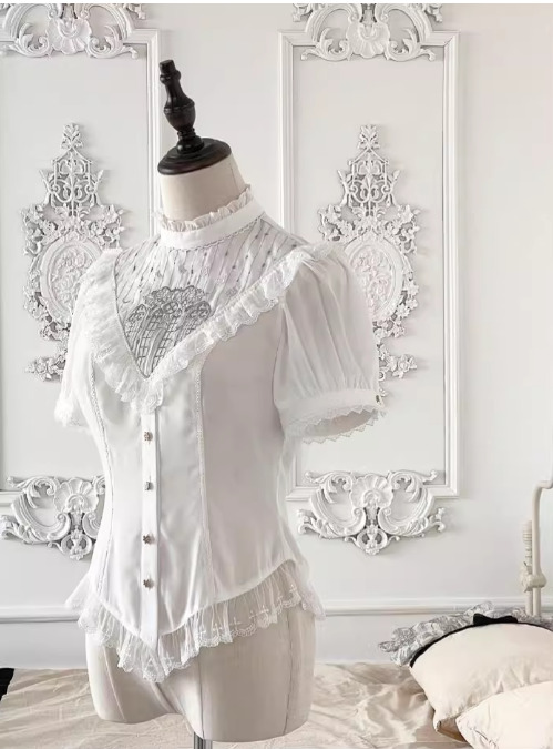 The Holy Cross Stained Glass Window Gothic Lolita Blouse