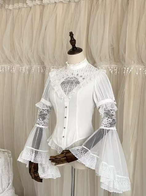 The Holy Cross Stained Glass Window Gothic Lolita Blouse