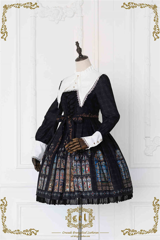 The Holy Cross Stained Glass Window Gothic Lolita Dress