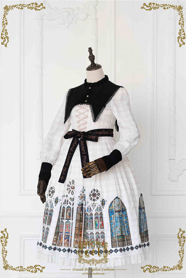 The Holy Cross Stained Glass Window Gothic Lolita Dress