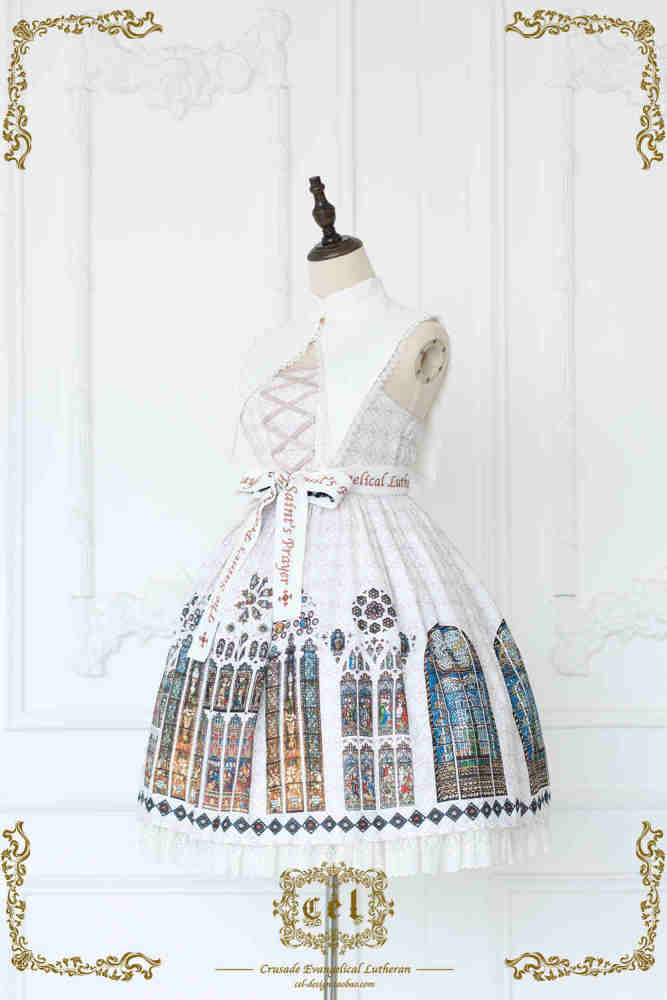 The Holy Cross Stained Glass Window Gothic Lolita Jumper Dress