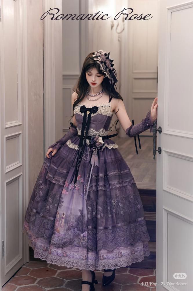 Romantic Rose Elegant Lolita Dress and Overskirt
