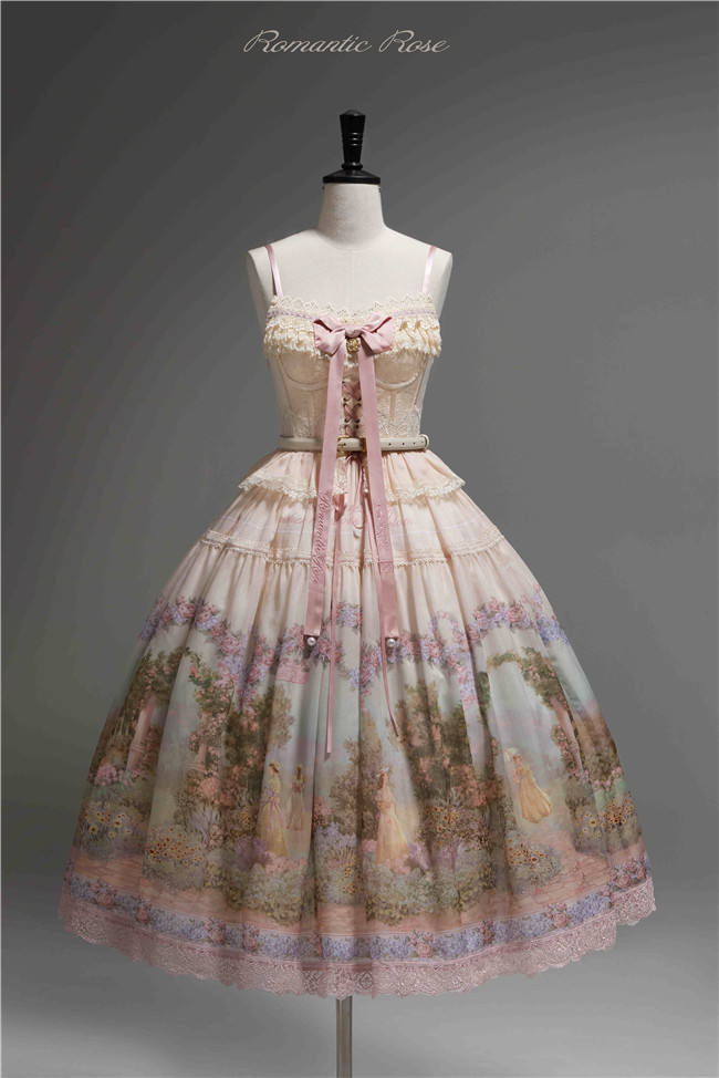 Romantic Rose Elegant Lolita Dress and Overskirt