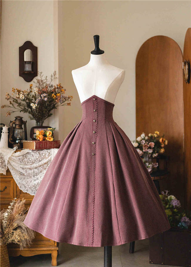 Forest Wardrobe Forest Letterhead Stripe Lolita Skirt, Coat and Blouse