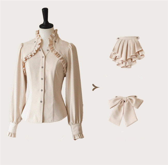 Forest Wardrobe Forest Letterhead Stripe Lolita Skirt, Coat and Blouse