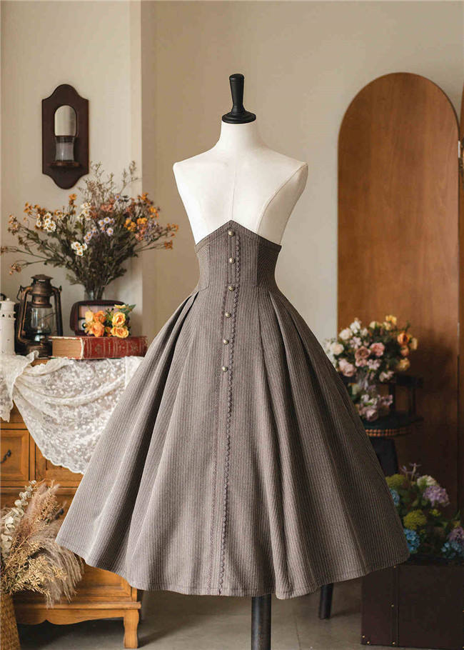 Forest Wardrobe Forest Letterhead Stripe Lolita Skirt, Coat and Blouse