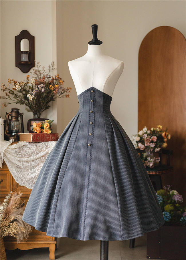 Forest Wardrobe Forest Letterhead Stripe Lolita Skirt, Coat and Blouse