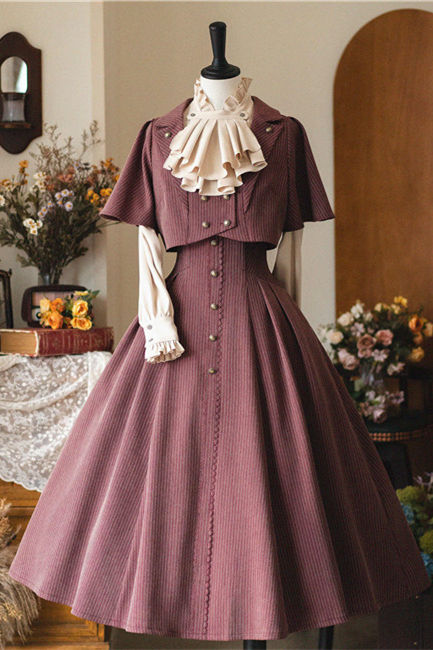 Forest Wardrobe Forest Letterhead Stripe Lolita Skirt, Coat and Blouse