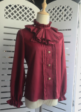 Queen's Game Ouji Lolita Blouse, Cape, Short Pants Red Green Blue