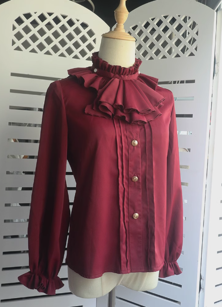 Queen's Game Ouji Lolita Blouse, Cape, Short Pants Red Green Blue