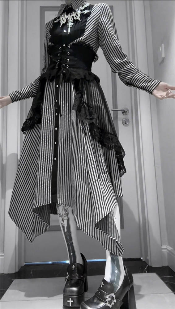 Little Dipper Astrologer Stripe Ouji Lolita Blouse