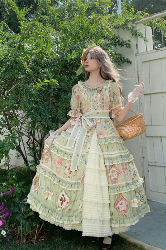 Miss Point Kitty and Rose Green Lolita Dress and Skirt