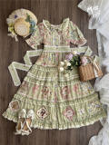 Miss Point Kitty and Rose Green Lolita Dress and Skirt